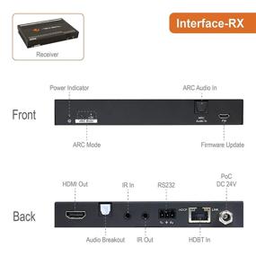 img 3 attached to 🔌 J-Tech Digital HDBaseT HDMI удлинитель 4K@60 Гц 4:4:4 с извлечением аудио и ARC | Совместим с Dolby Digital/DTS | HDR10 | Upscaling | Двунаправленный ИК | PoC | CEC | RS232 | EDID | HDCP (JTECH-EXBT460)