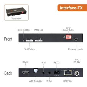 img 2 attached to 🔌 J-Tech Digital HDBaseT HDMI удлинитель 4K@60 Гц 4:4:4 с извлечением аудио и ARC | Совместим с Dolby Digital/DTS | HDR10 | Upscaling | Двунаправленный ИК | PoC | CEC | RS232 | EDID | HDCP (JTECH-EXBT460)