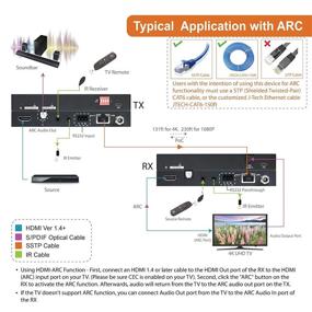 img 1 attached to 🔌 J-Tech Digital HDBaseT HDMI удлинитель 4K@60 Гц 4:4:4 с извлечением аудио и ARC | Совместим с Dolby Digital/DTS | HDR10 | Upscaling | Двунаправленный ИК | PoC | CEC | RS232 | EDID | HDCP (JTECH-EXBT460)