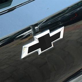 img 2 attached to 🎀 BLAKAYA 11.8" x 4" Bowtie Emblem Wrap Kit for Chevy Logo - Pure Black Vinyl Wrap Set with Spatula, Cutter - Includes 3pcs