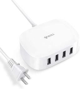 img 4 attached to 🔌 Bull 4-Port USB Charger Station with Auto Detect Technology | Multi USB Charging Hub for Multiple Devices | 2020 Upgraded USB Charger with 6ft Extension Cord | UL Listed