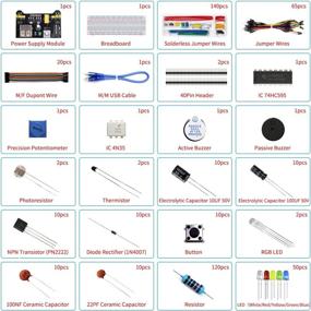 img 2 attached to 🔌 REXQualis Набор компонентов электроники: блок питания, платка-прототипирование, провода-джамперы, потенциометр, резистор - совместим с Arduino, Raspberry Pi, STM32