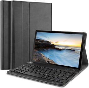 img 4 attached to 📱 ProCase Galaxy Tab A 8.0 2019 Keyboard Case - Premium PU Leather Smart Cover with Detachable Wireless Keyboard - Black