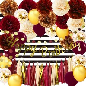 img 4 attached to Burgundy Champagne Birthday Party Decorations Event & Party Supplies