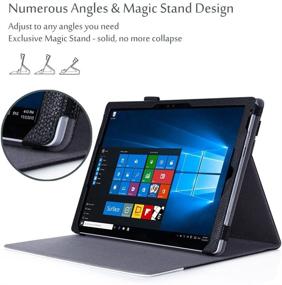 img 3 attached to 📚 Обложка-фолиант для Microsoft Surface Pro 7, 6, 2017, 4, LTE/Pro 3 - Совместима с клавиатурой Type Cover - Черная