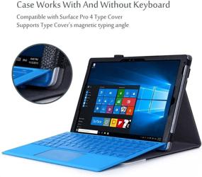 img 1 attached to 📚 Обложка-фолиант для Microsoft Surface Pro 7, 6, 2017, 4, LTE/Pro 3 - Совместима с клавиатурой Type Cover - Черная