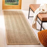 🏞️ safavieh natural fiber collection nf115a border herringbone seagrass accent rug: beige, 2'6" x 4" - ideal natural fiber rug for modern décor logo