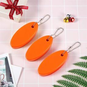 img 1 attached to 🔑 Floating Keychain 9-Pack - Foam Orange Oval Float Key Ring for Boating, Fishing, Sailing, and Outdoor Sports