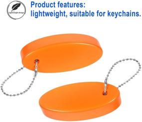 img 2 attached to 🔑 Floating Keychain 9-Pack - Foam Orange Oval Float Key Ring for Boating, Fishing, Sailing, and Outdoor Sports