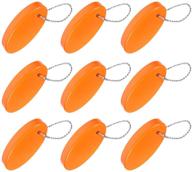 🔑 floating keychain 9-pack - foam orange oval float key ring for boating, fishing, sailing, and outdoor sports logo