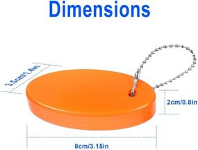 img 3 attached to 🔑 Floating Keychain 9-Pack - Foam Orange Oval Float Key Ring for Boating, Fishing, Sailing, and Outdoor Sports