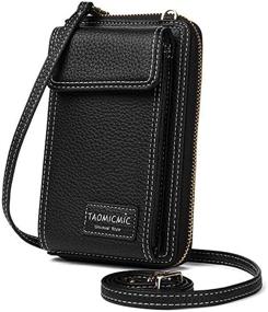 img 4 attached to 📱 Small Cell Phone Wallet Crossbody Bag: Women's Leather Shoulder Purse with Card Slots