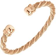 adjustable twisted wire cable open cuff bangle bracelet for women & girls by 555jewelry logo