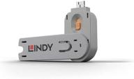 🔒 замок для usb-портов lindy типа a с ключом, оранжевый багажный бирка: защитите свои устройства в пути! логотип