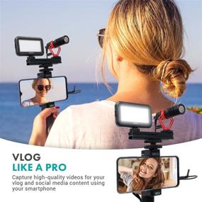 img 3 attached to 📱 Movo Набор для съемки на смартфон: пушечный микрофон, держатель для мобильного телефона, миниатюрный тревел-штатив, светодиодный свет для камеры - Пушечный микрофон Movo VXR10: идеально подходит для iPhone, Android-смартфонов, аксессуаров для цифровых зеркальных камер.