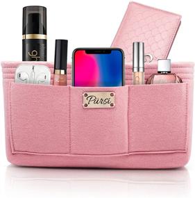 img 4 attached to 👜 Pursi Handbag Purse Organizer Insert: Efficient Felt Fabric Solution with Versatile Multi Compartment Design