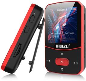 img 4 attached to 🎧 Red Clip Mp3 Player with Bluetooth 5.0 - 16GB Lossless Sound Music Player | FM Radio, Voice Recorder and Video Earphones Included | Perfect for Running | Supports up to 128GB