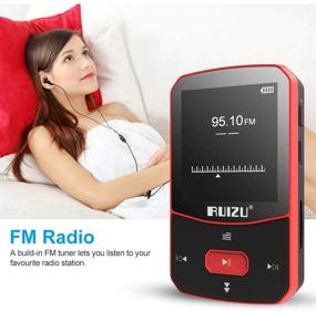 img 1 attached to 🎧 Red Clip Mp3 Player with Bluetooth 5.0 - 16GB Lossless Sound Music Player | FM Radio, Voice Recorder and Video Earphones Included | Perfect for Running | Supports up to 128GB