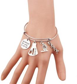 img 3 attached to 🧪 Biology Chemistry Bracelet: The Perfect Science Graduation Gift with Microscope Charms