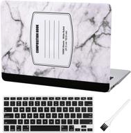 🖥️ air 13 inch case a1369 a1466 marble shell cover (2010-2017) with keyboard cover & dust brush -white logo