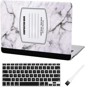 img 4 attached to 🖥️ Air 13 inch Case A1369 A1466 Marble Shell Cover (2010-2017) with Keyboard Cover & Dust Brush -White