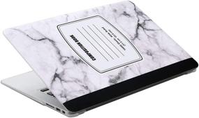 img 1 attached to 🖥️ Air 13 inch Case A1369 A1466 Marble Shell Cover (2010-2017) with Keyboard Cover & Dust Brush -White