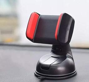 img 3 attached to 🚗 TRUE LINE Automotive Dashboard Cell Phone Holder Mounting Kit Clamp - Black/RED for Car Windshield