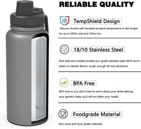 img 3 attached to Macrosaving Water Bottle with Straw (27oz): 3 Lids, Double Wall Vacuum Stainless Steel Sports Insulated Water Bottle for Biking & Hiking - Leakproof, BPA Free & Personalized Travel Thermos