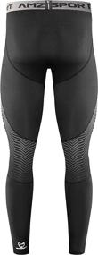 img 2 attached to 🏃 AMZSPORT Men's Compression Pants: 1 or 3 Pack Sports Running Tights for Cool and Dry All-Season Performance