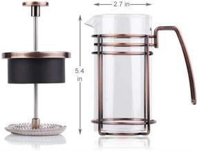 img 3 attached to ☕ ZaKura French Press: 12 oz Copper Coffee & Tea Maker with Stainless Steel Filter