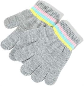 img 2 attached to Accsa Toddler Novelty Colorful 6-9 Years Girls' Cold Weather Accessories: Stay Stylish & Warm!