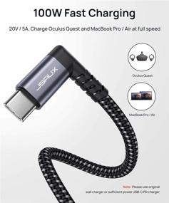 img 1 attached to 🔌 Кабель JSAUX Link для Oculus Quest 2 и Quest, USB C к USB Type C кабель 3.2 Gen1 4K и адаптер USB C Female к USB A Male, быстрая зарядка и передача данных для VR-гарнитуры и игрового компьютера-10FT.