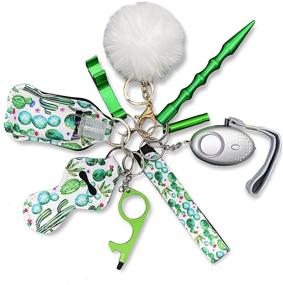 img 4 attached to 🌵 Empowering Women's Safety: Powerful Self Defense Keychain with Personal Alarm - Anti-Wolf Defense Kit - 1 Pack with 10 Cactus-Designed Tools