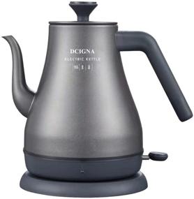 img 4 attached to 🔌 DCIGNA Electric Gooseneck Kettle 1L: Stylish Matte Black Tea Kettle, Stainless Steel, 800W Power