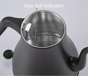 img 1 attached to 🔌 DCIGNA Electric Gooseneck Kettle 1L: Stylish Matte Black Tea Kettle, Stainless Steel, 800W Power