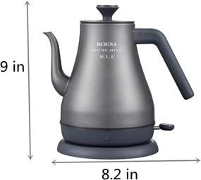 img 3 attached to 🔌 DCIGNA Electric Gooseneck Kettle 1L: Stylish Matte Black Tea Kettle, Stainless Steel, 800W Power