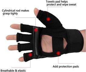 img 2 attached to Ultimate Training Gloves: Kickboxing, Muay Thai, Boxing - Fingerless Gloves for Men, Women & Children