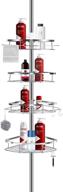 🚿 stainless steel shower caddy, li libzaki tension pole caddy, rustproof bathtub storage organizer for hand soap, body wash, adjustable height: 3.7 to 9ft logo