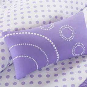 img 1 attached to 🌸 Mi Zone Morgan Cozy Comforter Set - Polka Dot Ruffle Design, All Season Down Alternative Bedding - Purple Full/Queen 4 Piece