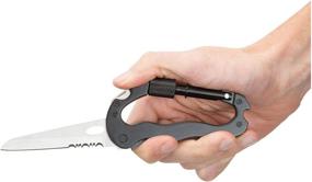 img 1 attached to 🔧 Sheffield 12173 Wilco 4-in-1 Carabiner Utility Multi Function Keychain Tool with Lightweight Aluminum Handle, Partially Serrated 3" Knife, Screwdrivers, EDC Carabiner for Survival and Tactical Use