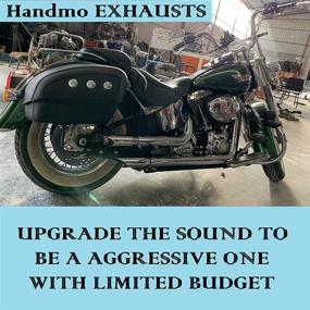 img 3 attached to 🔥 Высококачественный глушитель на короткой трубе Handmo Shorty GP Slip On: 2015-2020 Indian Scout Sixty Bobber - Хромированная отделка, агрессивный звук и внешний вид