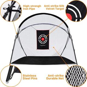 img 2 attached to Improve Your Golf Game with a High-Quality Golf Practice Net: Perfect for Backyard and Indoor Use, Includes Carry Bag and Target Cloth (Various Sizes Available)