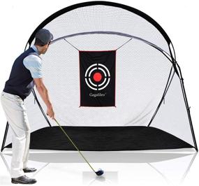 img 4 attached to Improve Your Golf Game with a High-Quality Golf Practice Net: Perfect for Backyard and Indoor Use, Includes Carry Bag and Target Cloth (Various Sizes Available)