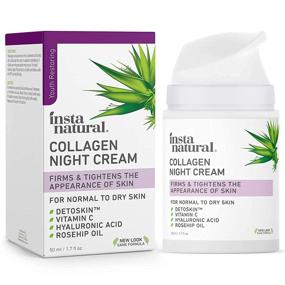 img 3 attached to 💤 InstaNatural Collagen Night Cream - Anti Aging Moisturizer for Face & Neck - Reduces Wrinkles & Fine Lines - Natural Formula with Vitamin C & Hyaluronic Acid - 1.7oz