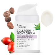 💤 instanatural collagen night cream - anti aging moisturizer for face & neck - reduces wrinkles & fine lines - natural formula with vitamin c & hyaluronic acid - 1.7oz logo