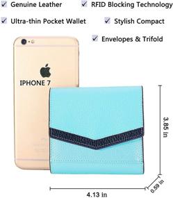 img 1 attached to AINIMOER Women's Leather RFID Blocking Mini Bifold Pocket Purse with Zipper, Small Card Holder Wallets