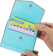 ainimoer women's leather rfid blocking mini bifold pocket purse with zipper, small card holder wallets logo