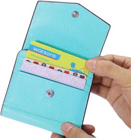 img 4 attached to AINIMOER Women's Leather RFID Blocking Mini Bifold Pocket Purse with Zipper, Small Card Holder Wallets