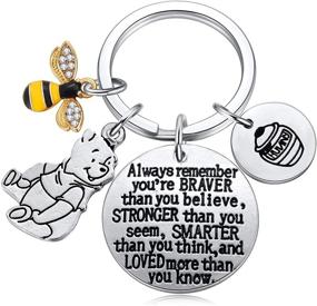 img 4 attached to 🐝 Kvekstio Braver Than You Believe: Bee, Hunny, and Pooh Bear Charm Inspirational Jewelry for Women and Girls