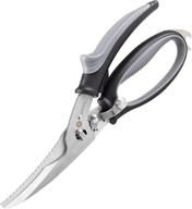 🔪 professional heavy duty poultry shears - sharp kitchen scissors for meat & game - stainless steel turkey shears - split apart blades - ergonomic handles - all purpose kitchen shear logo